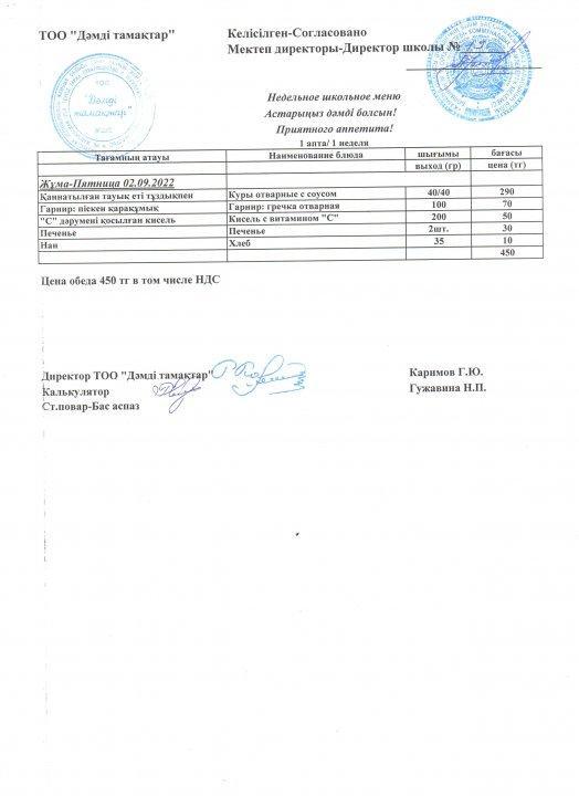 Ас мәзірі 02.09.2022