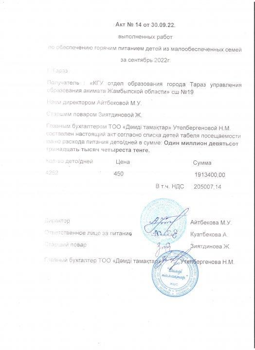 АКТ за сентябрь 30.09.2022